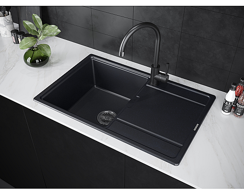 Мойка для кухни кварцевая Paulmark Flugen PM217850-BLM Мойка для кухни кварцевая Paulmark Flugen PM217850-BLM