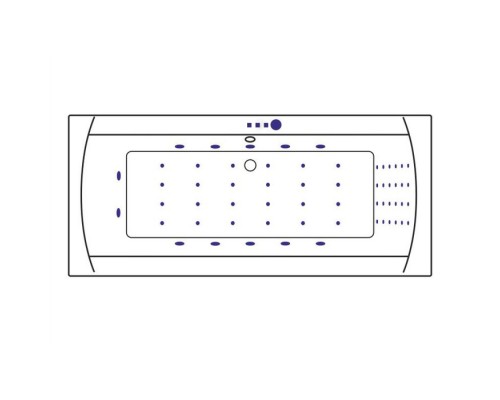 Ванна гидромассажная EXCELLENT Aquaria Lux Slim 180x80 NANO золото