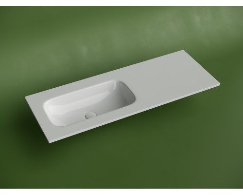 Раковина накладная Ceramicanova Грация (Grace) чаша слева без отв под смеситель 1210x457x137 белый