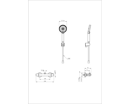 Смеситель для душа с термостатом Wonzon&Woghand, Хром