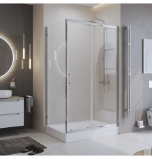 Душевой уголок BelBagno Uno 120х90 профиль Хром стекло прозрачное