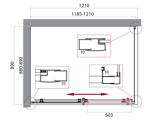 Душевой уголок BelBagno Uno 120х90 UNO-195-AH-1-120/90-C-Cr профиль Хром стекло прозрачное