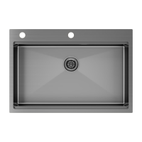 Мойка для кухни Paulmark VAST-PRO PM707551-BS вороненая сталь 750х510