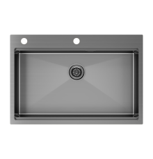 Мойка для кухни Paulmark VAST-PRO PM707551-BS вороненая сталь 750х510