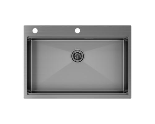 Мойка для кухни Paulmark VAST-PRO PM707551-BS вороненая сталь 750х510