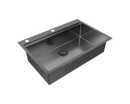 Мойка для кухни Paulmark VAST-PRO PM707551-BS вороненая сталь 750х510