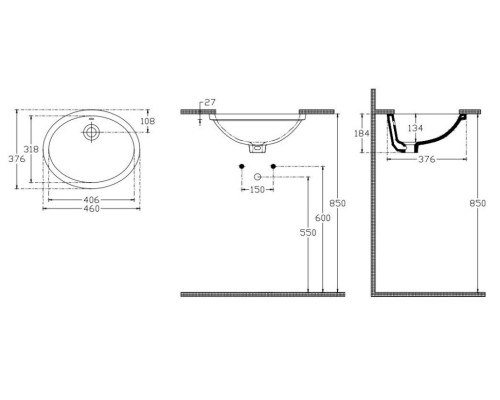 Раковина ISVEA Soluzione накладная 460x376x184 белый 10AR77046SV