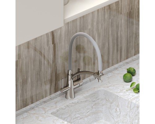 Смеситель для кухни SANCOS Eri SC4001BN с подключением фильтра, браш никель