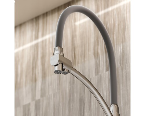 Смеситель для кухни SANCOS Eri SC4001BN с подключением фильтра, браш никель