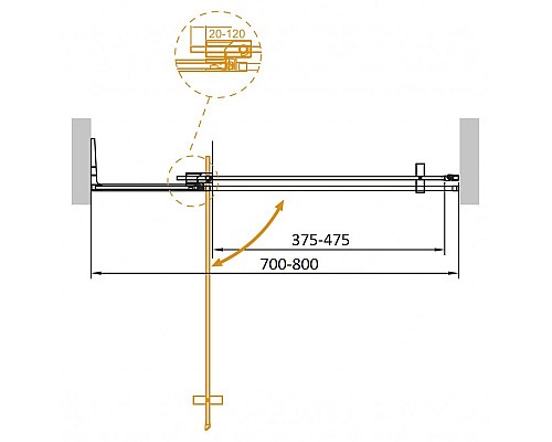 Душевая дверь Cezares Slider 80 SLIDER-B-1-70/80-C-NERO Черный матовый Душевая дверь Cezares Slider 80 SLIDER-B-1-70/80-C-NERO Черный матовый