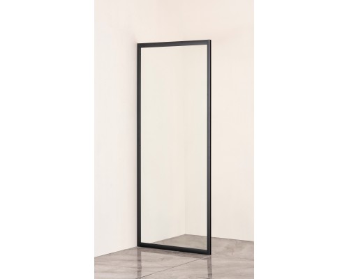 Душевая боковая стенка напольная Taliente 90x195см, прозр.стекло 6мм, черный профиль