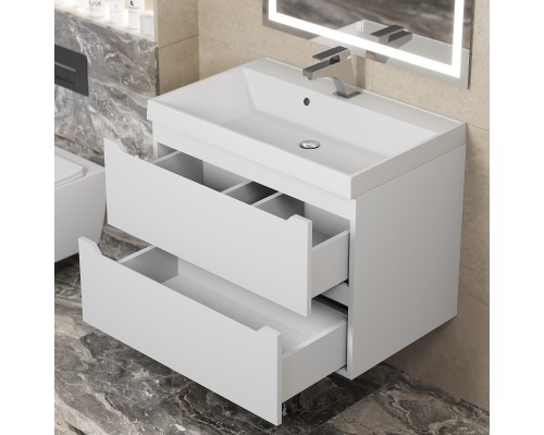 Тумба под раковину 70 см, Uperwood Tanos, белая матовая