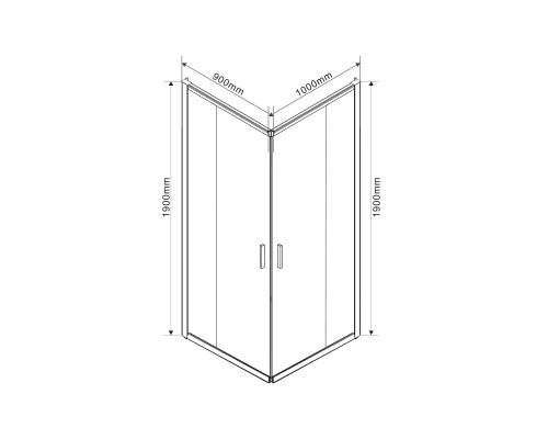 Душевой уголок Vincea Garda VSS-1G9010CLB 1000x900 черный стекло прозрачное