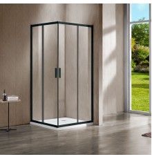 Душевой уголок Vincea Garda VSS-1G9010CLB 1000x900 черный стекло прозрачное