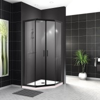 Душевой уголок BelBagno Uno 90х90 UNO-195-P-2-90-C-NERO Черный матовый