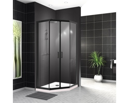 Душевой уголок BelBagno Uno 90х90 UNO-195-P-2-90-C-NERO Черный матовый