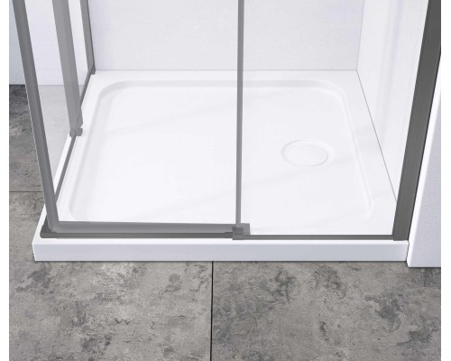 Душевой уголок Vincea Slim-N VSS-4SN90CLGM, 90x90, вороненая сталь, стекло прозрачное