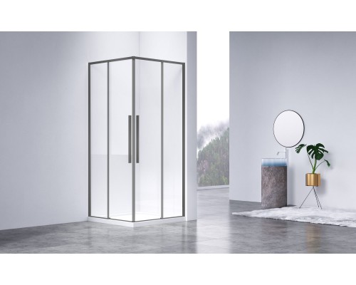 Душевой уголок Vincea Slim-N VSS-4SN90CLGM, 90x90, вороненая сталь, стекло прозрачное