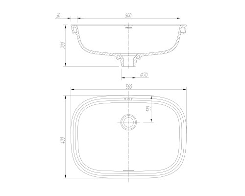 Раковина под столешницу Arrow AP41008C белый