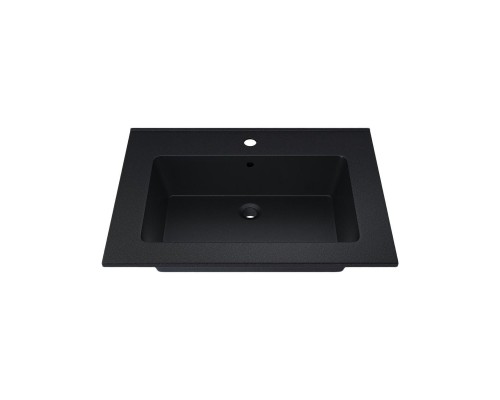Раковина для ванной 66 см, Uperwood Parma Quartz, черная матовая, "космос"