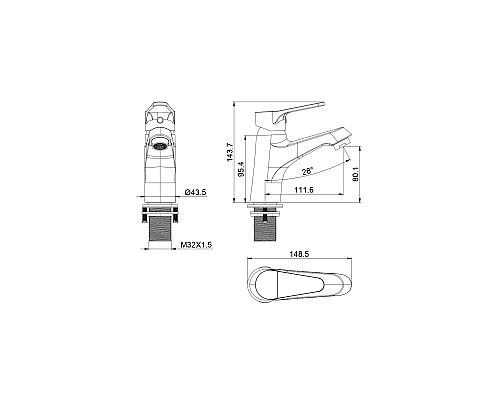 Смеситель для раковины Wonzon&Woghand, Белый матовый