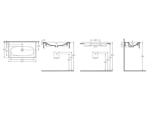 Раковина накладная ISVEA Sistema S 81, белый глянцевый 10SS50081SV