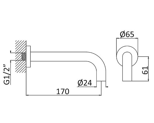 Излив для смесителя Cezares Leaf LEAF-SC-SR Sunrise