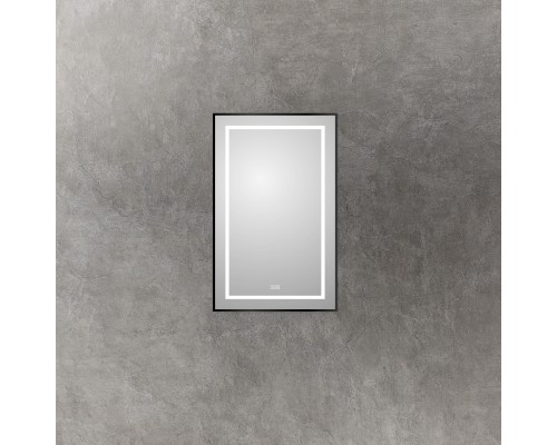 Зеркало BelBagno Kraft 50 SPC-KRAFT-500-800-LED-TCH-WARM-NERO с подсветкой Черное с сенсорным выключателем и подогревом