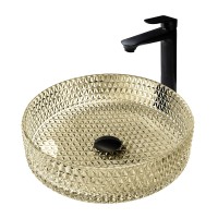Раковина накладная стеклянная ABBER Glas золото