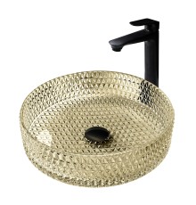 Раковина накладная стеклянная ABBER Glas золото
