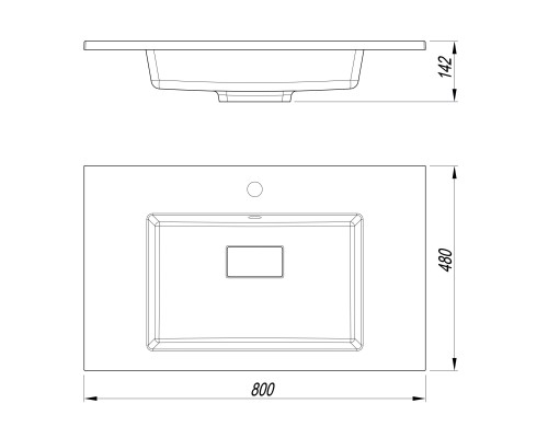 Раковина для ванной Uperwood May 80х48х14,2 см, белая глянцевая