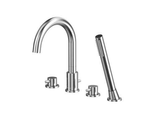 Смеситель для ванны на 4 отверстия WHITECROSS Y Y1232NIB брашированный никель