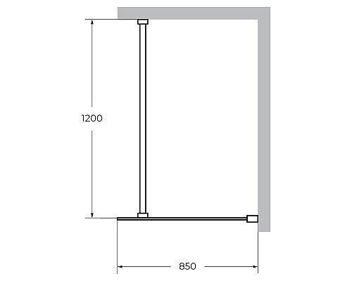 Душевая перегородка Cezares Liberta 85 LIBERTA-L-1-85-120-C-NERO Черный матовый