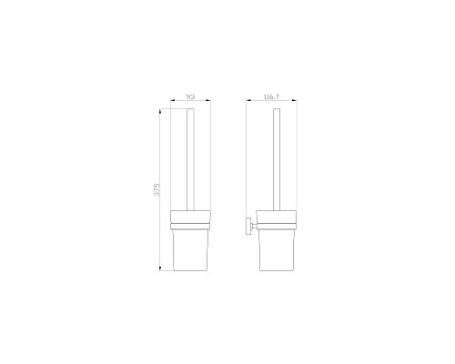 Туалетный ершик в комплекте Wonzon&Woghand, Хром