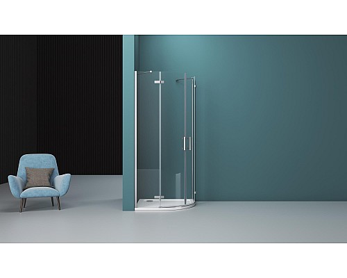 Душевой уголок BelBagno Kraft 100х100 KRAFT-R-2-100-C-Cr профиль Хром стекло прозрачное