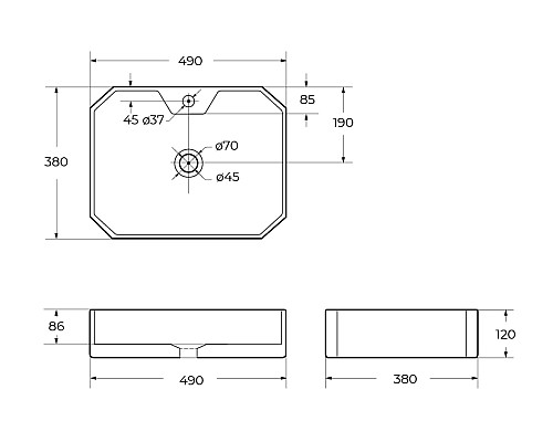 Раковина накладная BelBagno BB1387