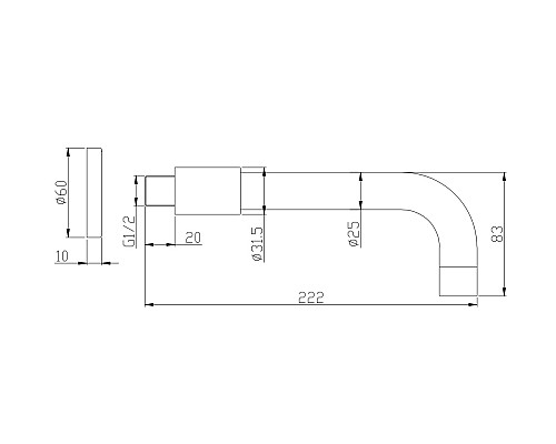 Излив для ванны и раковины с аэратором BelBagno BB-SFR-IN