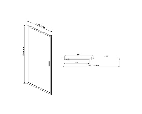 Душевая дверь Vincea Garda VDS-1G120CLGM 1200 вороненая сталь стекло прозрачное