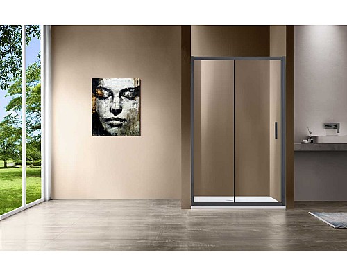 Душевая дверь Vincea Garda VDS-1G120CLGM 1200 вороненая сталь стекло прозрачное