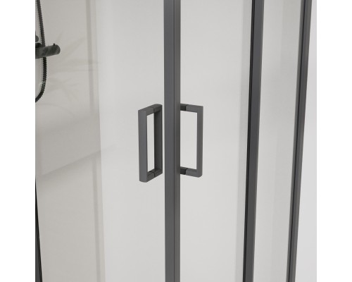 Душевой уголок Vincea City VSS-5CT8010CLGM, 100x80, вороненая сталь, стекло прозрачное