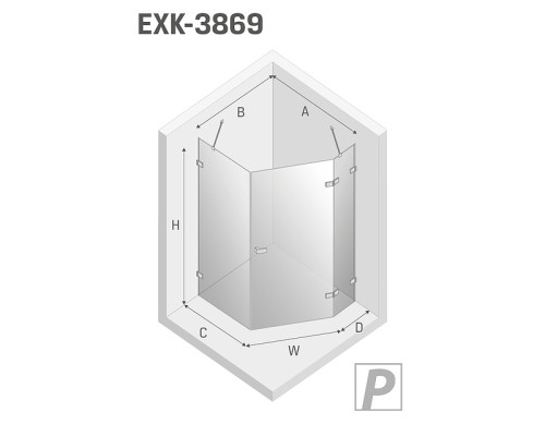 Душевое ограждение NEW TRENDY AVEXA WHITE R 100x80x200 белый