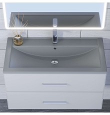 Раковина для ванной кварцевая Uperwood Foster Quartz 80х45,5х17,5 см, серая матовая, бетон