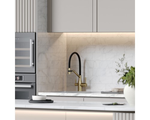 Смеситель для кухни SANCOS Orta SC4008BG с подключением фильтра для воды, браш золото