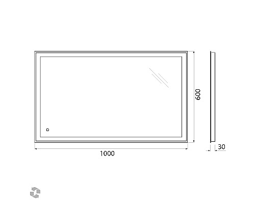 Зеркало BelBagno SPC-GRT-1000-600-LED-TCH Зеркало BelBagno SPC-GRT-1000-600-LED-TCH