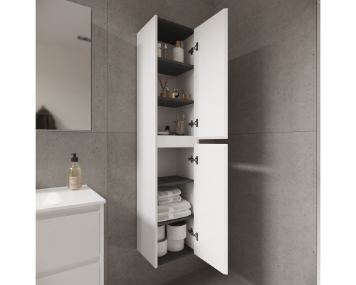 Шкаф-пенал SANCOS Libra подвесной белый глянец, 350х300х1600 мм