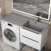 Раковина над стиральной машиной Uperwood Cosmos Quartz 120 правая, крыло слева, серый шелк