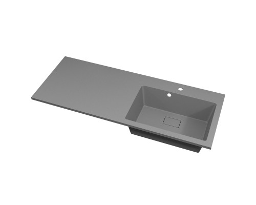 Раковина над стиральной машиной Uperwood Cosmos Quartz 120 правая, крыло слева, серый шелк