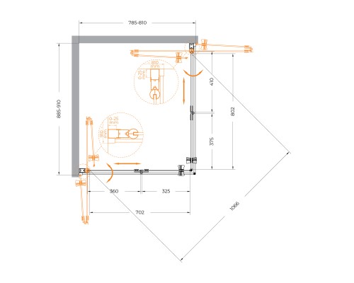 Душевой уголок Cezares ECO-O-ASH-2-80/90-C-Cr