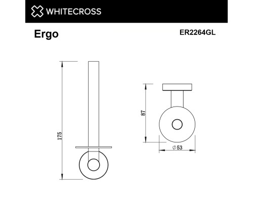 Держатель запасного рулона туалетной бумаги WHITECROSS Ergo ER2264GL золото