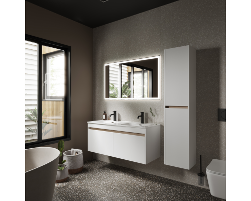 Тумба под раковину SANCOS Smart 1190х450х500, 4 ящика, белый глянец